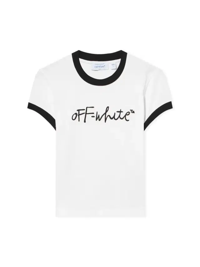 Off-White Embroidered Script Fitted T-Shirt