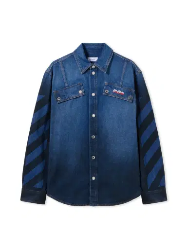 Off-White Spray Diagonal Denim Shirt | Thumbnail 1 Off-White Spray Diagonal Denim Shirt | Thumbnail 1