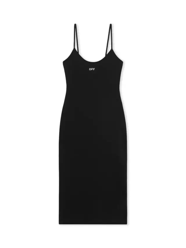 Off-White Sleek Strappy Midi Dress