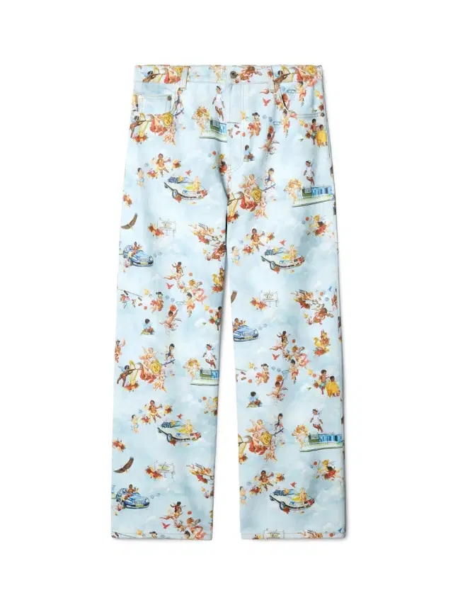 Off-White Fresco Print Straight Jeans Multicolor -