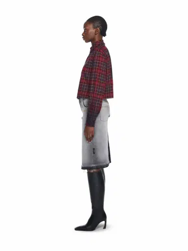 Off-White Check Flannel Denim Skirt | Thumbnail 3