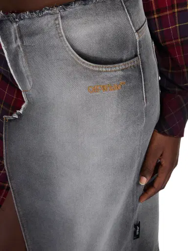 Off-White Check Flannel Denim Skirt | Thumbnail 5