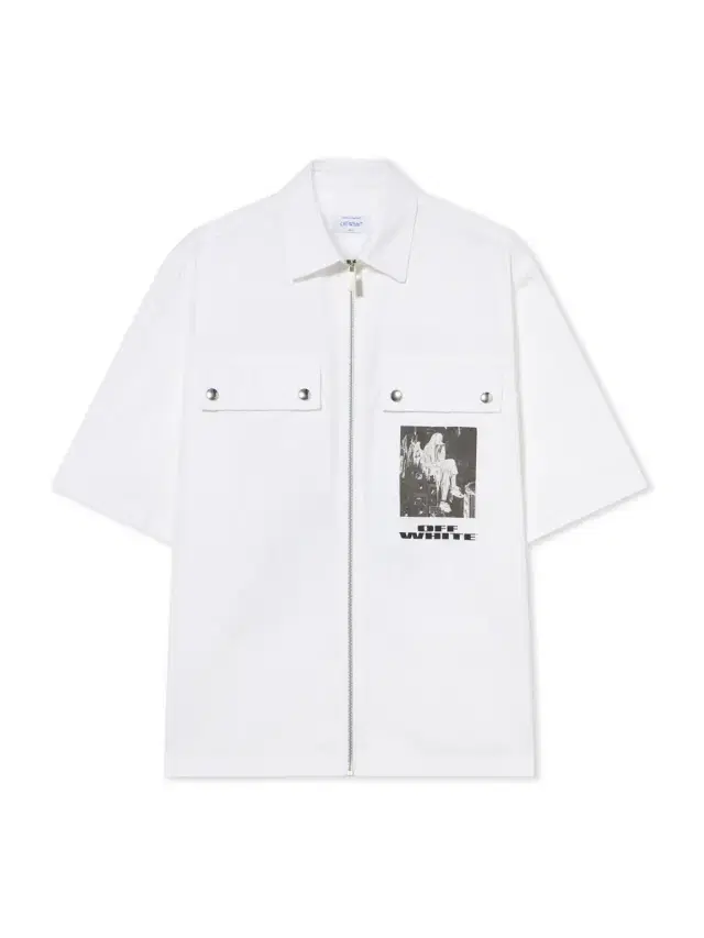 Off-White Xerox Star Zip Bowling Shirt