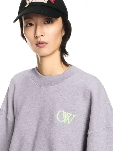Off-White Gray Embroidered Ow Sweatshirt | Thumbnail 6