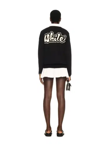 Off-White Black Cotton Cashmere Script Sweater | Thumbnail 4