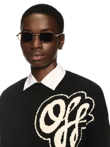 Off-White Black Cotton Cashmere Script Sweater | Thumbnail 5