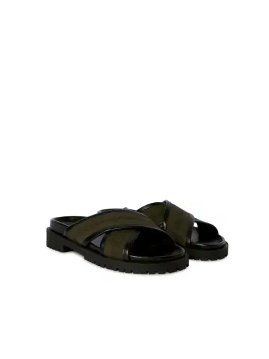 Off-White Green/Black Chicago Crisscross Sandals | Thumbnail 3