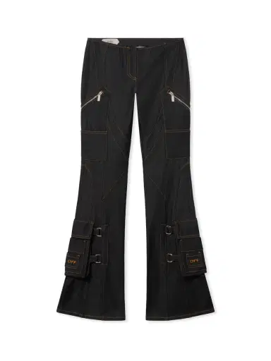 Off-White Denim Pocket Belt Flare Pants | Thumbnail 1