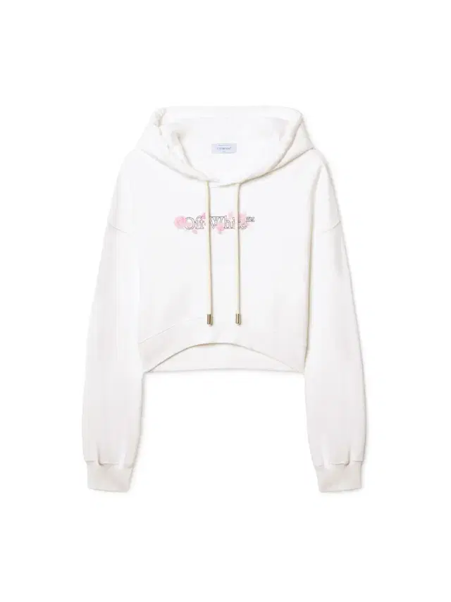 Off-White White Bookish Rose Cropped Hoodie