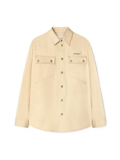 Off-White Beige Stitch Military Overshirt | Thumbnail 8