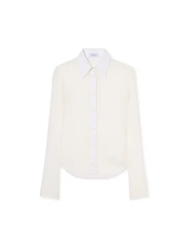 Off-White Plisse Long Sleeve Shirt