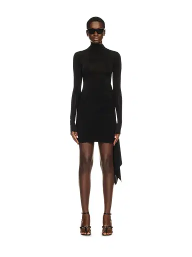 Off-White Black Draped Mini Dress | Thumbnail 2