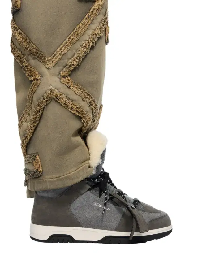 Off-White Shearling Trim Winter Boots