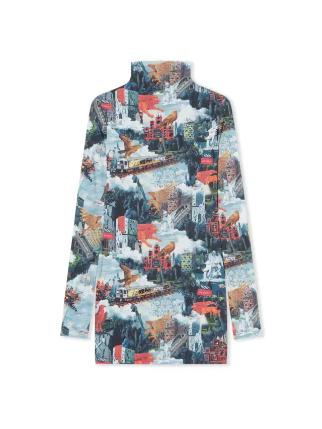 Off-White World Paint Second Skin Mini Dress