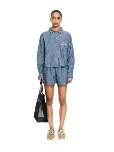 Off-White Chambray Denim Pajama Shirt | Thumbnail 2