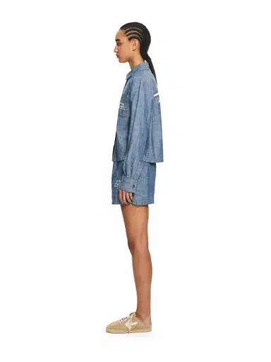 Off-White Chambray Denim Pajama Shirt | Thumbnail 3
