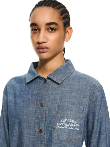 Off-White Chambray Denim Pajama Shirt | Thumbnail 5
