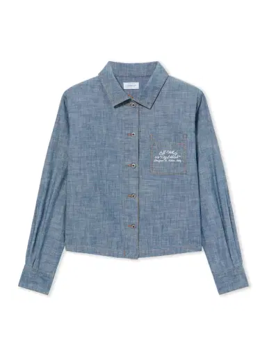 Off-White Chambray Denim Pajama Shirt | Thumbnail 1