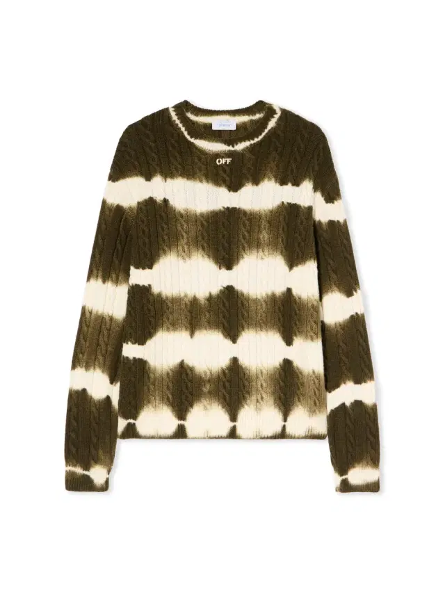 Off-White Off Stamp Cable Knit Crewneck