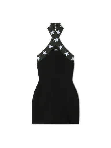Off-White Black Starry Cross Collar Mini Dress | Thumbnail 1