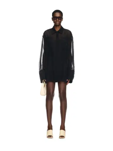 Off-White Black Organza Shirt Dress | Thumbnail 2