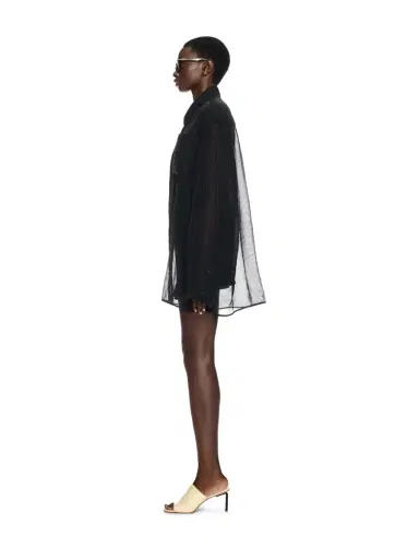 Off-White Black Organza Shirt Dress | Thumbnail 3