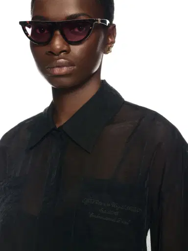 Off-White Black Organza Shirt Dress | Thumbnail 5