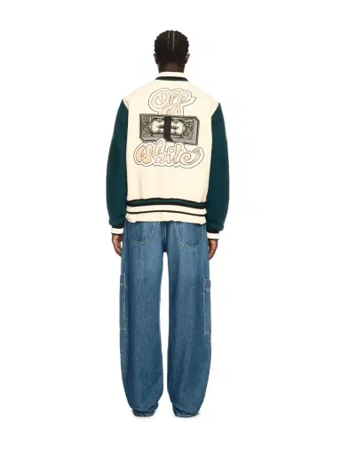 Off-White White Cash Varsity Jacket | Thumbnail 4