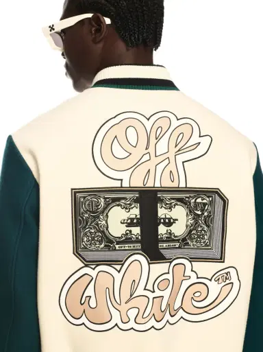 Off-White White Cash Varsity Jacket | Thumbnail 5