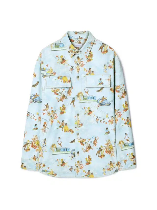 Off-White Fresco Print Den Milit Shirt Multicolor