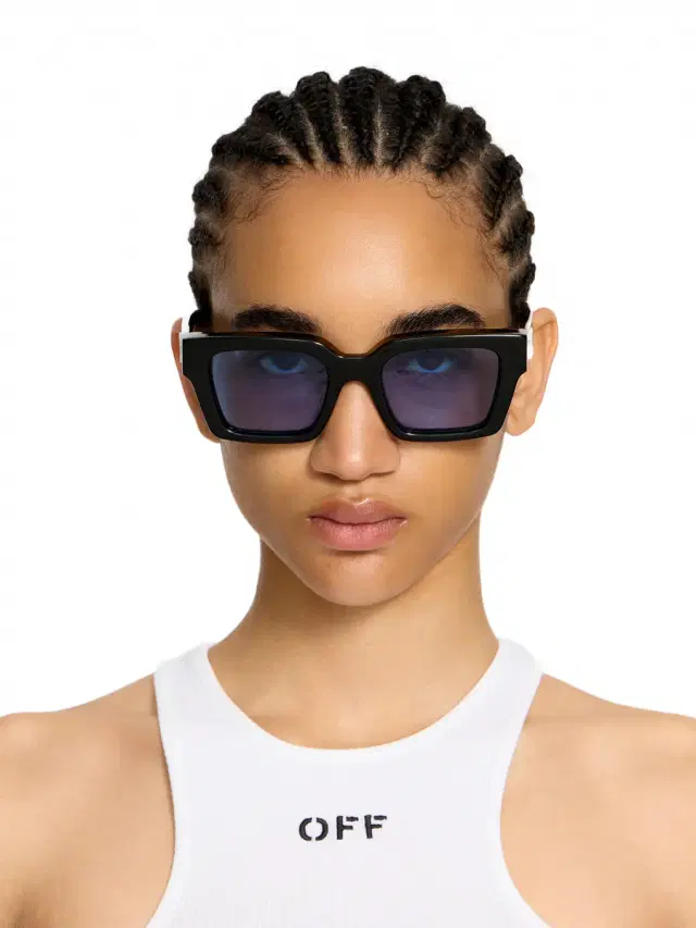 Off-White Clip On Light Blue Lens Sunglasses