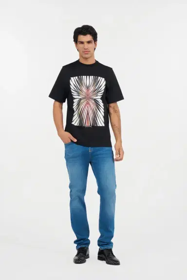 Roberto Cavalli Ray Of Pink Print T-Shirt | Thumbnail 7