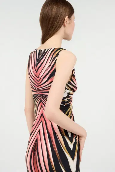 Roberto Cavalli Sheath Dress With Ray Of Pink Print | Thumbnail 6