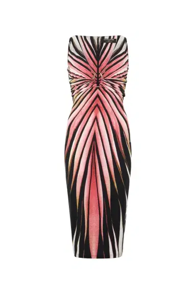 Roberto Cavalli Sheath Dress With Ray Of Pink Print | Thumbnail 1