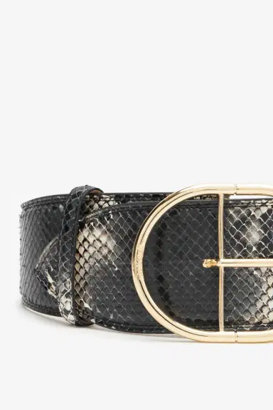 Roberto Cavalli Shaped belt in printed leather | Thumbnail 3