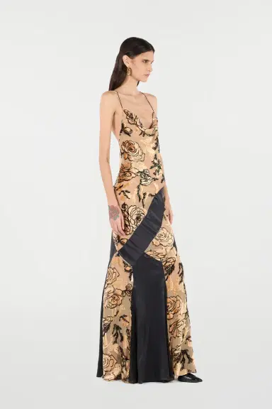 Roberto Cavalli Slip Dress With Rose Pattern | Thumbnail 2