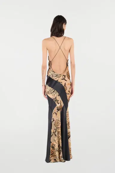 Roberto Cavalli Slip Dress With Rose Pattern | Thumbnail 3