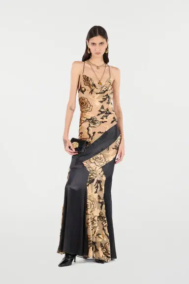 Roberto Cavalli Slip Dress With Rose Pattern | Thumbnail 7
