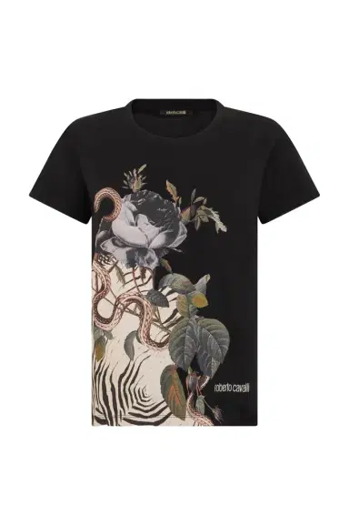 Roberto Cavalli Jewellery Foulard Print T-Shirt | Thumbnail 1 Roberto Cavalli Jewellery Foulard Print T-Shirt | Thumbnail 1