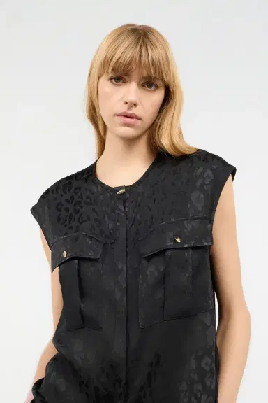 Roberto Cavalli Sleeveless Top With Jaguar Skin Design | Thumbnail 4