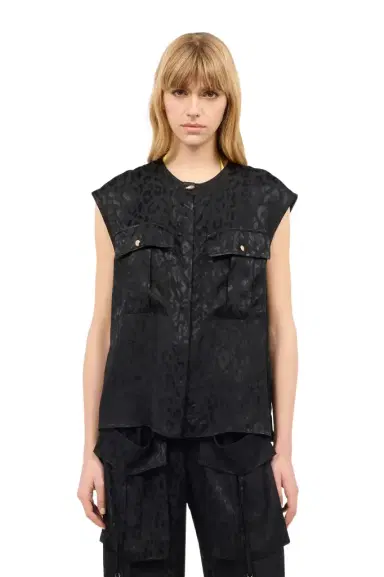 Roberto Cavalli Sleeveless Top With Jaguar Skin Design | Thumbnail 1