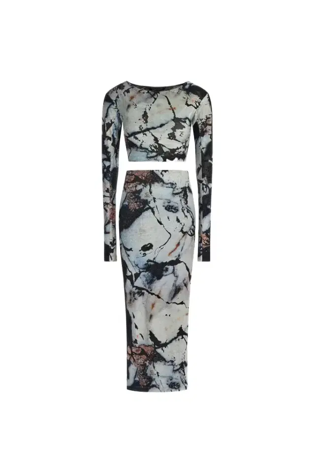 Roberto Cavalli Marble Print Dress