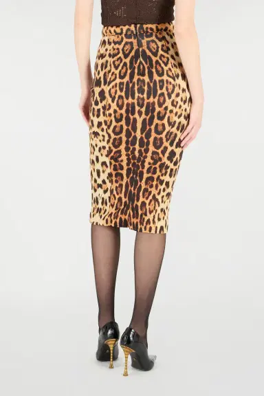 Roberto Cavalli Pencil Skirt With Jaguar Skin Print | Thumbnail 3