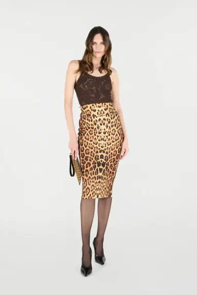 Roberto Cavalli Pencil Skirt With Jaguar Skin Print | Thumbnail 7