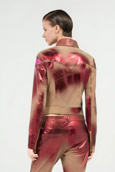 Roberto Cavalli Metallic Leather Jacket | Thumbnail 3 Roberto Cavalli Metallic Leather Jacket | Thumbnail 3