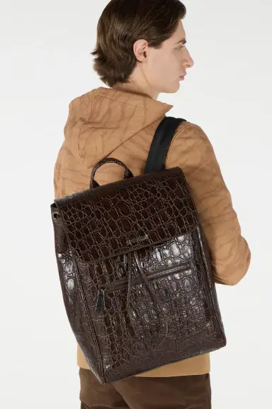 Roberto Cavalli Crocodile Scale-Effect Backpack | Thumbnail 2