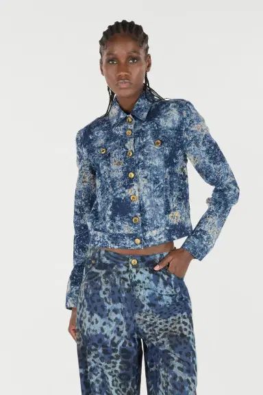 Roberto Cavalli Denim Jacket With Discoloration | Thumbnail 2