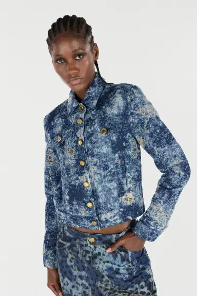 Roberto Cavalli Denim Jacket With Discoloration | Thumbnail 5