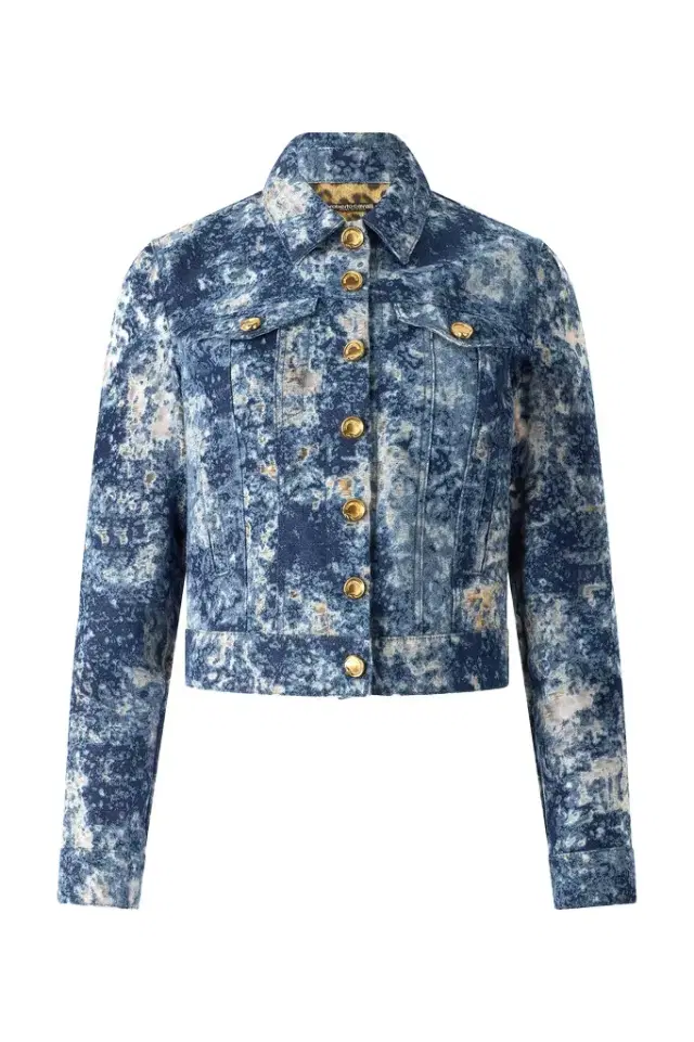 Roberto Cavalli Denim Jacket With Discoloration