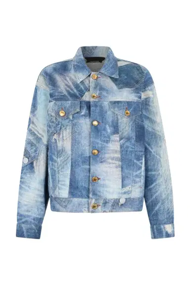 Roberto Cavalli Denim Jacket with Patchwork Effect | Thumbnail 1